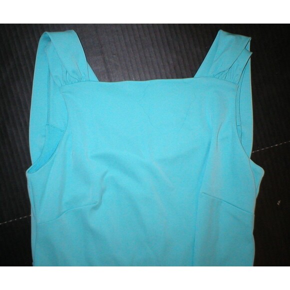 New Ann Taylor Dress Matte Jersey Aqua Light Blue Womens 0 Back Drape Sleeveless - Picture 7 of 9